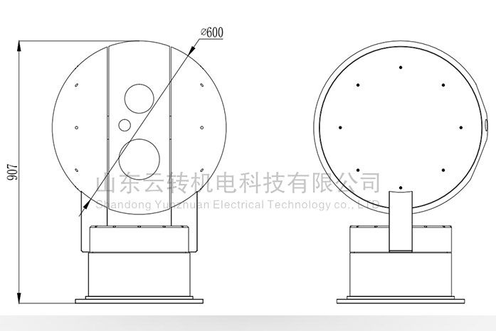 二維步進(jìn)電機(jī)球形轉(zhuǎn)臺(tái)直徑600mm